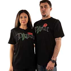 Tupac Unisex T-Shirt: Rose Logo (Embellished)
