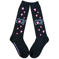 The Beatles Ladies Knee High Socks: All You Need Is Love (UK Size 4 - 7)