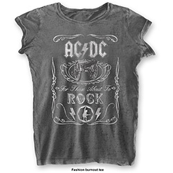 AC/DC Ladies T-Shirt: Cannon Swig (Burnout)