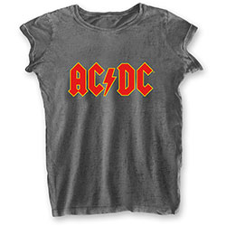 AC/DC Ladies T-Shirt: Logo (Burnout)