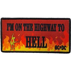 AC/DC Standard Printed Patch: Highway To Hell Flames