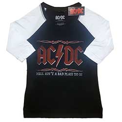 AC/DC Ladies Raglan T-Shirt: Hell Ain't A Bad Place