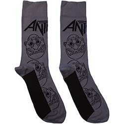 Anthrax Unisex Ankle Socks: Faces Pattern Mono (UK Size 7 - 11)