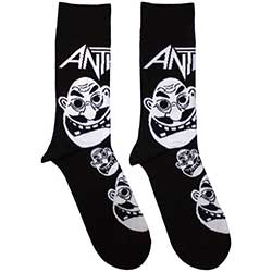 Anthrax Unisex Ankle Socks: Faces Pattern B&W (UK Size 7 - 11)