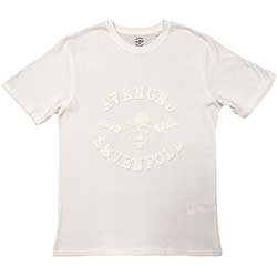Avenged Sevenfold Unisex Hi-Build T-Shirt: Classic Deathbat (White-On-White)