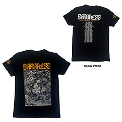 Baroness Unisex T-Shirt: Gold & Grey Date back (Back Print) (Ex-Tour)