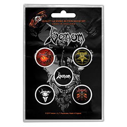 Venom Button Badge Pack: Black Metal
