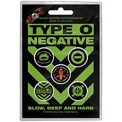 Type O Negative Button Badge Pack: Slow, Deep & Hard