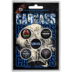Carcass Button Badge Pack: Necro Head
