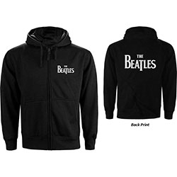The Beatles Ladies Zipped Hoodie: Drop T Logo (Back Print)