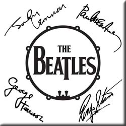 The Beatles Fridge Magnet: Signed Drum Logo