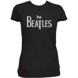 The Beatles Ladies T-Shirt: Drop T Logo (Embellished)
