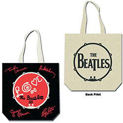 The Beatles Cotton Tote Bag: Love Drum (Back Print)