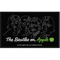The Beatles Standard Woven Patch: On Apple (White on Black)