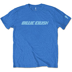 Billie Eilish Unisex T-Shirt: Blue Racer Logo (Sleeve Print)