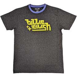 Billie Eilish Unisex Ringer T-Shirt: Neon Green Logo