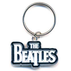 The Beatles Keychain: Drop T Logo (White) (Enamel In-fill)