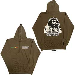 Bob Marley Unisex Pullover Hoodie: One Love Wailers Mic Photo (Back Print & Embroidery)