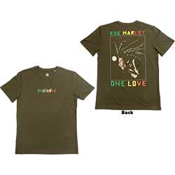 Bob Marley Unisex T-Shirt: One Love Dreads (Back Print)