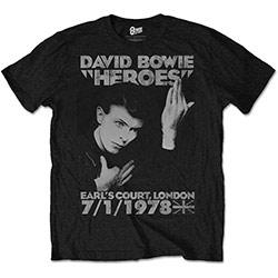 David Bowie Unisex T-Shirt: Heroes Earls Court