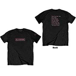 BlackPink Unisex T-Shirt: The Album Track list (Back Print)