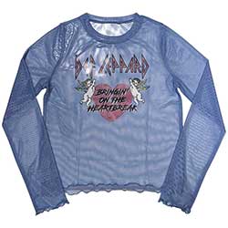 Def Leppard Ladies Long Sleeve T-Shirt: Bringin On The Heartbreak (Mesh)