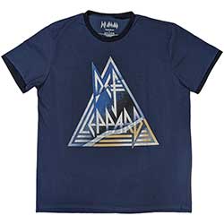 Def Leppard Unisex Ringer T-Shirt: Triangle Logo