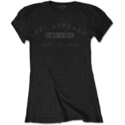 Def Leppard Ladies T-Shirt: Collegiate Logo