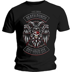 Five Finger Death Punch Unisex T-Shirt: Biker Badge