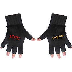 AC/DC Unisex Fingerless Gloves: PWR-UP Logo