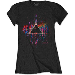 Pink Floyd Ladies T-Shirt: Dark Side of the Moon Pink Splatter