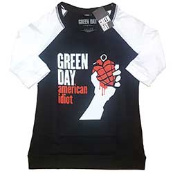 Green Day Ladies Raglan T-Shirt: American Idiot