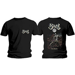 Ghost Unisex T-Shirt: Dance Macabre Cover & Logo (Back Print)