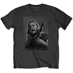 David Gilmour Unisex T-Shirt: On Microphone Half-tone