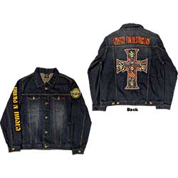 Guns N' Roses Unisex Denim Jacket: Appetite For Destruction (Back & Sleeve Print)