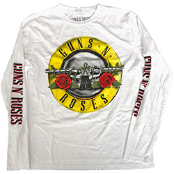Guns N' Roses Unisex Long Sleeve T-Shirt: Classic Logo (Sleeve Print) (Small)