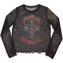 Guns N' Roses Ladies Long Sleeve T-Shirt: Appetite For Destruction (Mesh)