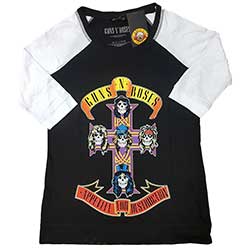 Guns N' Roses Ladies Raglan T-Shirt: Appetite for Destruction