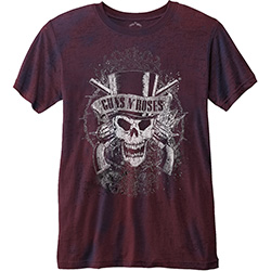 Guns N' Roses Unisex T-Shirt: Faded Skull (Burnout) (Small)