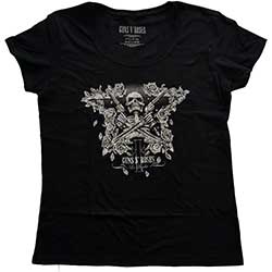 Guns N' Roses Ladies T-Shirt: Skeleton Guns