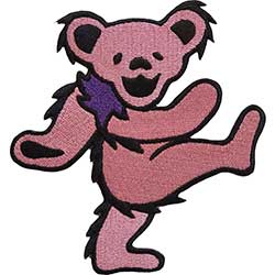 Grateful Dead Standard Woven Patch: Pink Dancing Bear