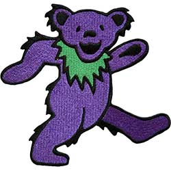 Grateful Dead Standard Woven Patch: Purple Dancing Bear