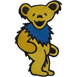 Grateful Dead Standard Woven Patch: Yellow Dancing Bear