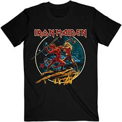 Iron Maiden Unisex T-Shirt: Number Of The Beast Run To The Hills Circular