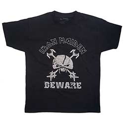 Iron Maiden Kids T-Shirt: Beware (Glitter Print)