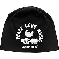 Woodstock Unisex Beanie Hat: Peace, Love, Music
