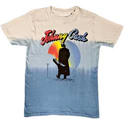 Johnny Cash Unisex T-Shirt: Walking Guitar (Wash Collection)