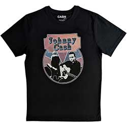 Johnny Cash Unisex T-Shirt: Walking Guitar & Front On