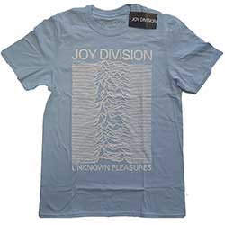 Joy Division Unisex T-Shirt: Unknown Pleasures White On Blue