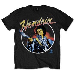 Jimi Hendrix Unisex T-Shirt: Script Circle